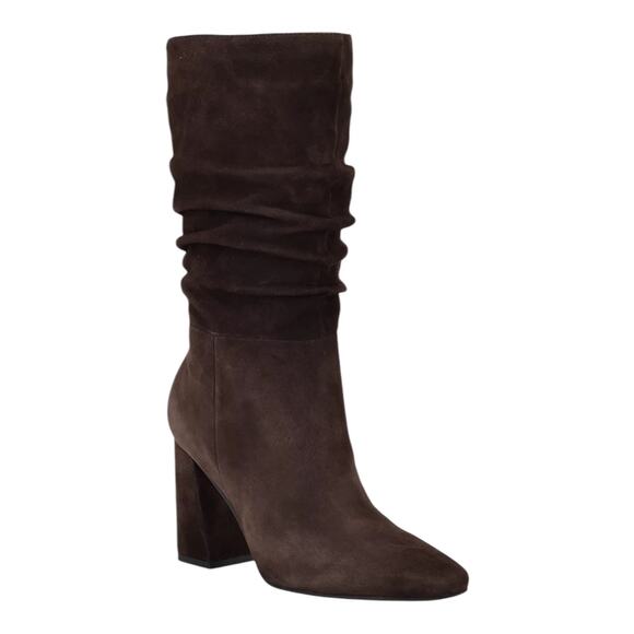 Guess Women's Yeppy Mid Calf Slouchy Block Heel Dress Boots Brown Size 8 1/2 - Picture 1 of 5